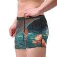 thumbnail image 2 of Kdxio Men's Boxer Briefs with Flower White Dolphin Print - Comfortable and Breathable Underwear for Everyday Wear, 2 of 5