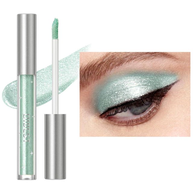 Sombra de ojos con purpurina líquida Maquillaje de sombra de ojos brillante Maquillaje brillante de larga duración (verde claro)