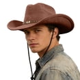 thumbnail image 5 of Chapeau de Cowboy Western pour Tenue Décontractée Extérieure Style Jazz Classique Protection Solaire Artisanat, 5 of 5