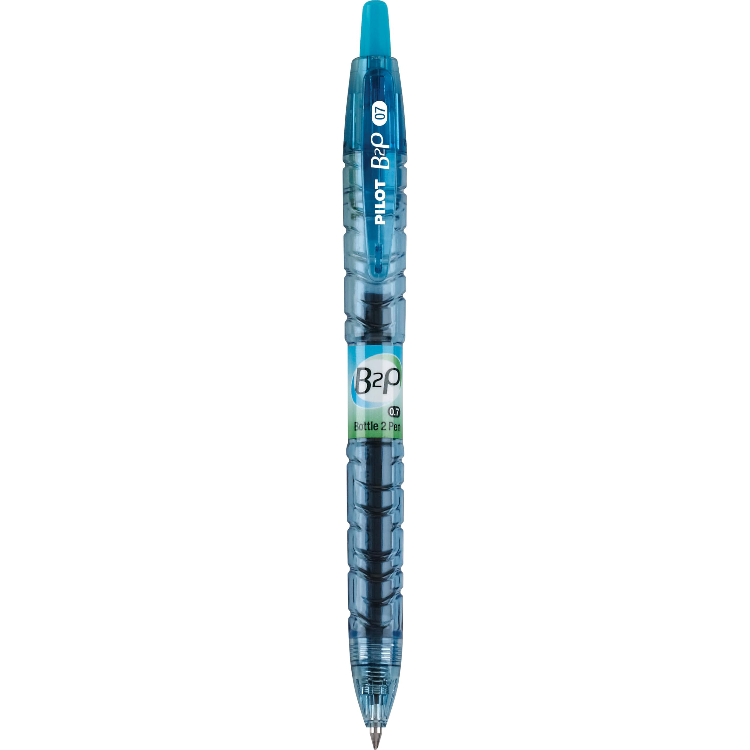 PILOT B2P Colors - Bottle to Pen Refillable & Retractable Rolling Ball Gel Pen Made from Recycled Bottles, Fine Point, Turquoise G2 Ink/Barrel, 12-Pack (36628)