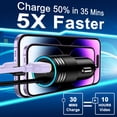 thumbnail image 7 of Hootek Car Charger with 3.3FT TYPE C Cable USB Car Charger Adapter 3.4A USB-C Fast Charging Charger with 6FT USB C Charging Cable Cord Type C Cable Nylon Braided for Samsung Android , Black+Purple, 7 of 7