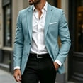 thumbnail image 5 of Tqyyweavej Men's Blazers Slim Fit Two Button Business Casual Suit Jacket Long Sleeve Notch Lapel Suit Sports Coat with Faux Flap Pockets, 5 of 10