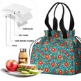 thumbnail image 4 of Pioneer Flower Floral Print Pattern Drawstring Lunch Bag Women - Drawstring Lunch Bag Insulated for Work Office - Stain-Resistant Large Lunchbags for Women with Multi-Pockets, 4 of 6