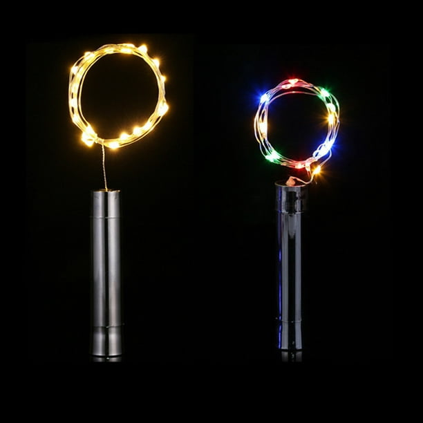 Bouchons de bouteille LED, set de 10, blanc chaud/multicolore