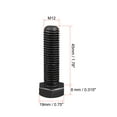 thumbnail image 2 of M12x45mm Hex Bolts Left Hand Grade 12.9 Carbon Steel Black 2 Pack, 2 of 3