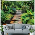 thumbnail image 4 of Shiartex  Peace Garden Tapestry, Garden with Tropical Plants and Wooden Path Tranquility Harmony Theme, Fabric Wall Hanging Decor for Bedroom Living Room DormGreen Pale Brown Painting, 4 of 6