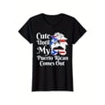 thumbnail image 1 of Women's Puerto Rican Pride Graphic T-Shirt - "Cute Until My Puerto Rican Comes Out" Slogan & Flag Design, Black Cotton Tee with Medium Stretch, Casual Short Sleeve Round Neck, 1 of 6