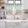 thumbnail image 2 of Cute Easter Bunny Kitchen Curtains Window Panels, Eucalyptus Leaves Colorful Eggs Teal Wooden Insulated Window Treatment Curtain, Grommet Curtains for Bedroom/Living Room/Bathroom, 2 Piece 52"Wx45"L, 2 of 8