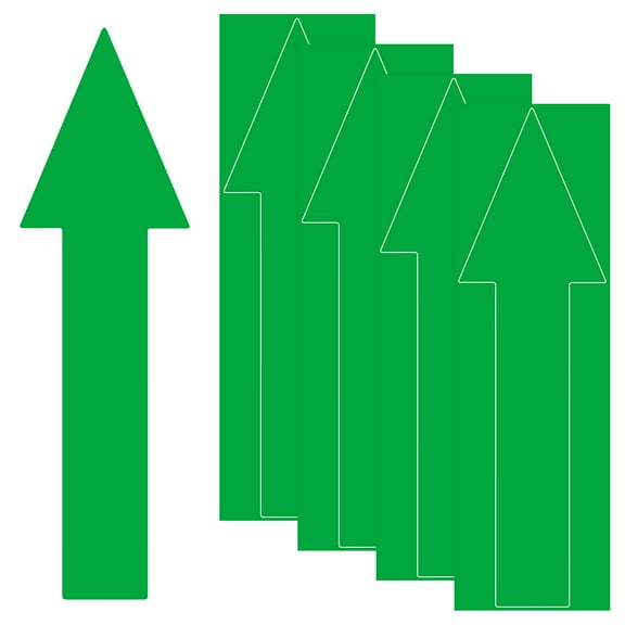 Uxcell 4-Pack 12 x 4 in Waterproof Adhesive Arrow Stickers for Wall Marking/Road Sign [Green]