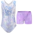 thumbnail image 2 of Xmarks Girls Gymnastics Leotards With Matching Shorts Sparkly Ballet Dance Activewear Kids Athletic Apperal Dance Outfit 5-12 Years, 2 of 9