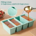 thumbnail image 3 of TINANA Silicone Freezer Tray with Lid 2 Pack, 1 Cup Freezing Food Molds, Make Perfect Soups, Extra Large Ice Cubes for Meal Prep, Sauces, Soups, Stews, Broths, Oven and Dishwasher Safe-Green, 3 of 7