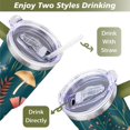 thumbnail image 5 of 40oz Colorful Botanical Mushroom Stainless Steel Flip Straw Tumbler Spill Proof Travel Cup Double Wall Vacuum Insulated Coffee Mug with Top Handle, 5 of 6