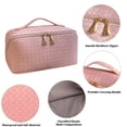 thumbnail image 2 of Large Capacity Travel Cosmetic Bag - Charlore Makeup Bag, PU Leather Waterproof Cosmetic Bag, Women Portable Travel Makeup Bag With Handle and Divider Flat Lay Makeup Organizer Bag, 2 of 8