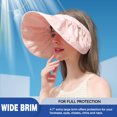 thumbnail image 2 of Sombrero de visera 2 en 1 para mujer al aire libre, ala ancha enrollable, plegable, ajustable, prote Abanopi Sombrero de visera para el sol, 2 of 7