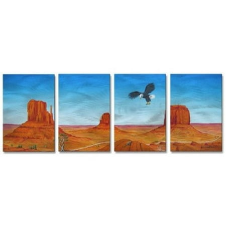'Monument Valley' by Jerome Stumphauzer 4 Piece Painting Print Plaque Set by All My (Best Way To See Monument Valley)
