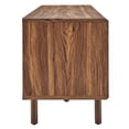 thumbnail image 3 of Media TV Stand Console Table, Walnut, Wood, Metal, Industrial Living Room Lounge Cafe Lobby Hospitality Restaurant, Modern Contemporary HB34582, 3 of 10