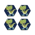 thumbnail image 2 of Balery 4 Pcs Dino Playing Roller Skateleather Coasters Set, Drink Table Cup Coasters For Living Room Kitchen Coffee Decor, 2 of 9