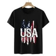 thumbnail image 5 of KALE 4th of July Short Sleeve Shirts for Women American Flag Patriotic 2D Independence Day Print Casual Sports T Shirt Y2K Clothes Black XL, 5 of 7