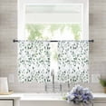 thumbnail image 2 of Eucalyptus Leaves Sheer Curtains 54 Inches Length 2 Panels Set, Window Sheer Curtains for Living Room/Bedroom, Watercolor Summer Botanical Green Light Filtering Rod Pocket Curtain 52'' x 54'' x 2, 2 of 7
