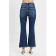 thumbnail image 2 of I AM A FASHION JUNKY RISEN Full Size High Rise Crop Bootcut Fray Hem Jeans Plus Size (Dark, 15(32)), 2 of 6