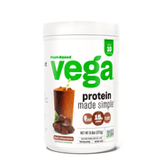 Vega Protein Made Simple Plant Based Protein Powder, Dark Chocolate, 10 Servings (9.6oz)
