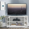 thumbnail image 4 of Leick Home 85387 Corner TV Stand with Bookshelf Storage For 60" TV's, Cottage White, 4 of 16