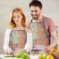 thumbnail image 5 of Pioneer Flower Floral Print Pattern Apron-Garden Aprons for Women with Pockets-Cotton Linen Waterproof Kitchen Cooking Gardening Aprons Adjustable for Kitchen,Cooking,BBQ and Salon 33x27 Inch, 5 of 7