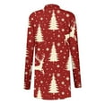 thumbnail image 3 of ClodeEU Womens Christmas Print Cardigan,Open Front Long Sleeve Cardigans,Christmas Holiday Trendy Casual Coat Red h,Womens Plus XXXL, 3 of 4