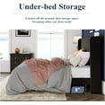 thumbnail image 5 of Allewie Queen Size Velvet Bed Frame/Vertical Channel Tufted Wingback Headboard/Upholstered Platform Bed/Strong Wooden Slats/No Box Spring Needed/Easy Assembly/Black, 5 of 8