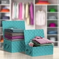thumbnail image 3 of Sorbus Storage Box Woven Basket Bin Container Tote Cube Organizer Set Stackable Storage Basket Woven Strap Shelf Organizer Built-in Carry Handles (Woven Lid Baskets - Aqua), 3 of 7