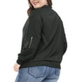 thumbnail image 5 of MODA NOVA Juniors Plus Size Contrast Trim Zipper Hip Length Bomber Jacket, 5 of 7