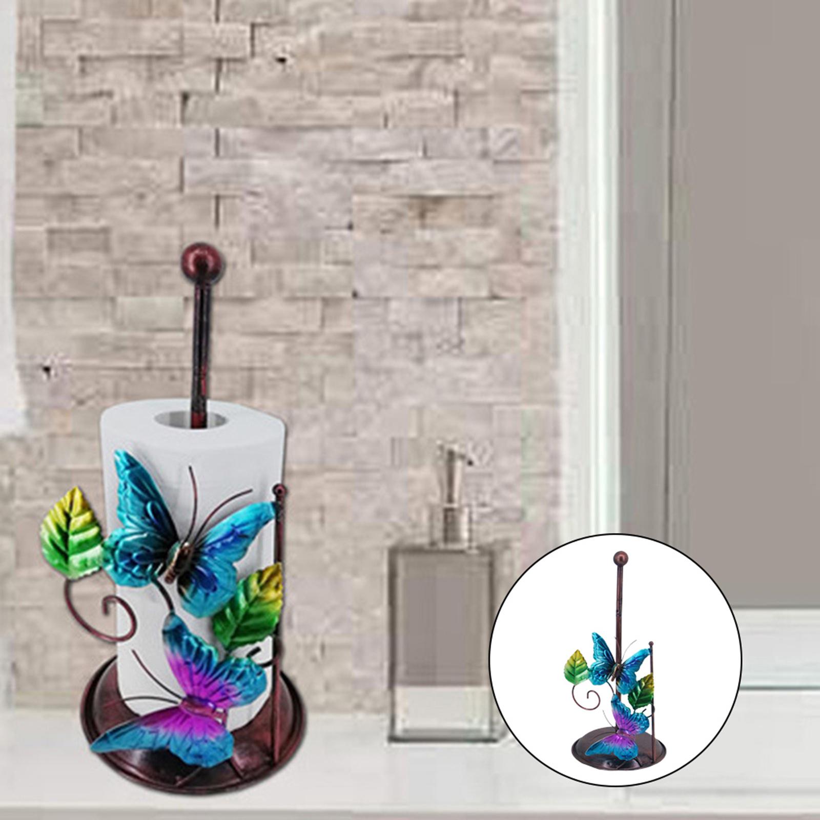 Iron Toilet Paper Holder Free Standing Home Tissue Paper Roll Holder Storage