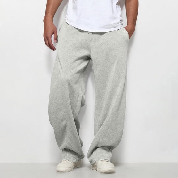 GUZOM Men's Size XS Baggy Joggers,Quick-Drying Wrinkle-Resistant,Athleisure Streetwear for Casual/Loungewear,Gray