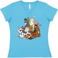 thumbnail image 3 of Inktastic Happy Farm Animals Women's V-Neck T-Shirt, 3 of 5
