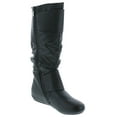 thumbnail image 7 of Top Moda Womens Bank-81 Mid Calf Round Toe Buckle Slouched Flat Boots, 7 of 7