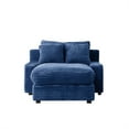 thumbnail image 3 of Aukfa 49" Chaise Lounge Oversized Corduroy Sofa Plush Chair Bed w/ 3 Pillows for Living Room, Blue, 3 of 10