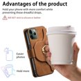 thumbnail image 3 of 2 in 1 Wallet Case for Apple iPhone 12 Pro / 12 6.1", Detachable Magnetic Back Cover Cards Slots Zipper Pocket Ring Holder Magnetic Closure Protective Drop Proof Case Cover for Women Men,Brown, 3 of 11