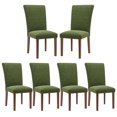 thumbnail image 2 of EOP Modern Upholstered Dining Chairs Set of 6, Tufted Parsons Dining Room Chair with Nailhead Trim, Armless Kitchen Side Chair with Wood Legs, Green, 2 of 8