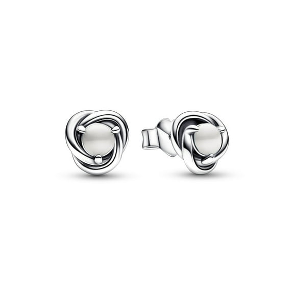 Pandora June White Eternity Circle Stud Earrings