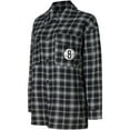 thumbnail image 2 of Women's College Concepts Black/Gray Brooklyn Nets Boyfriend Button-Up Nightshirt, 2 of 3