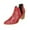 Red, variant on KEGIRLOM Women Fashionable And Casual Western Cowboy Low Heel Short Tube And Bare Boots Black 5.5