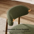 thumbnail image 2 of Dining Chairs Set of 2, LEGAHOME Linen Upholstered Kitchen Chairs with Metal Legs, Modern Dining Room Side Chairs Set with Curved Back for Kitchen Living Room, Green Seat & Walnut Grain Legs, 2 of 8