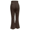 thumbnail image 3 of IDALL Yoga Pants Women Flare Pants for Women Women Solid Color Corduroy Temperament Women Trousers Micro Lapels High Waist Casual Pants Wide Leg Pants Woman High Waisted Pants Brown S, 3 of 6