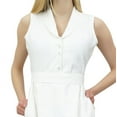 thumbnail image 2 of Phagun Women's Casual Solid White Sleeveless Cotton Simple Tunic Midi Dress-4, 2 of 5