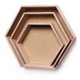thumbnail image 6 of American Art Decor Honeycomb Floating 3-Piece Wood Wall Shelves Set, Brown - 14.9" H x 17.1" L x 4" D, 6 of 7