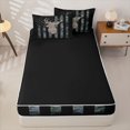 thumbnail image 4 of Manfei Jungle Deer Us Flag Zipper Full Size Comforter Sets with Fitted Sheet and 2 Pillowcases,Grunge Camo Print Zipper Bedding Set,Black,Black Reversible,4pcs, 4 of 8