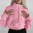 thumbnail image 6 of GigrtiJin Zip up Hoodies for Women Spring Cropped Long Sleeve Sweatshirts Jacket Trendy Solid Color Crop Tops, 6 of 8