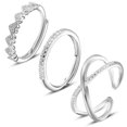 thumbnail image 2 of ZLight 3piece Passed Moissanite Wedding Band Durable And Sturdy For Daily Wear Moissanite Ring Matching, 2 of 5