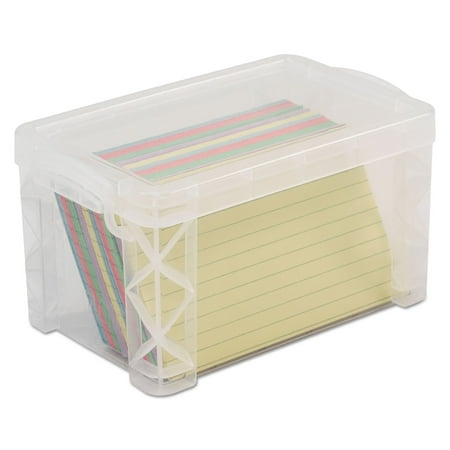 - Super Stacker Storage Boxes, Hold 400 3 x 5 Cards, Plastic, Clear