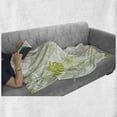 thumbnail image 6 of Leaf Print Soft Flannel Fleece Throw Blanket, Monochrome Monstera and Fern Foliage Arrangement of Nature, Cozy Plush for Indoor and Outdoor Use, 60" x 80", Yellow Green Olive Green, by Ambesonne, 6 of 6
